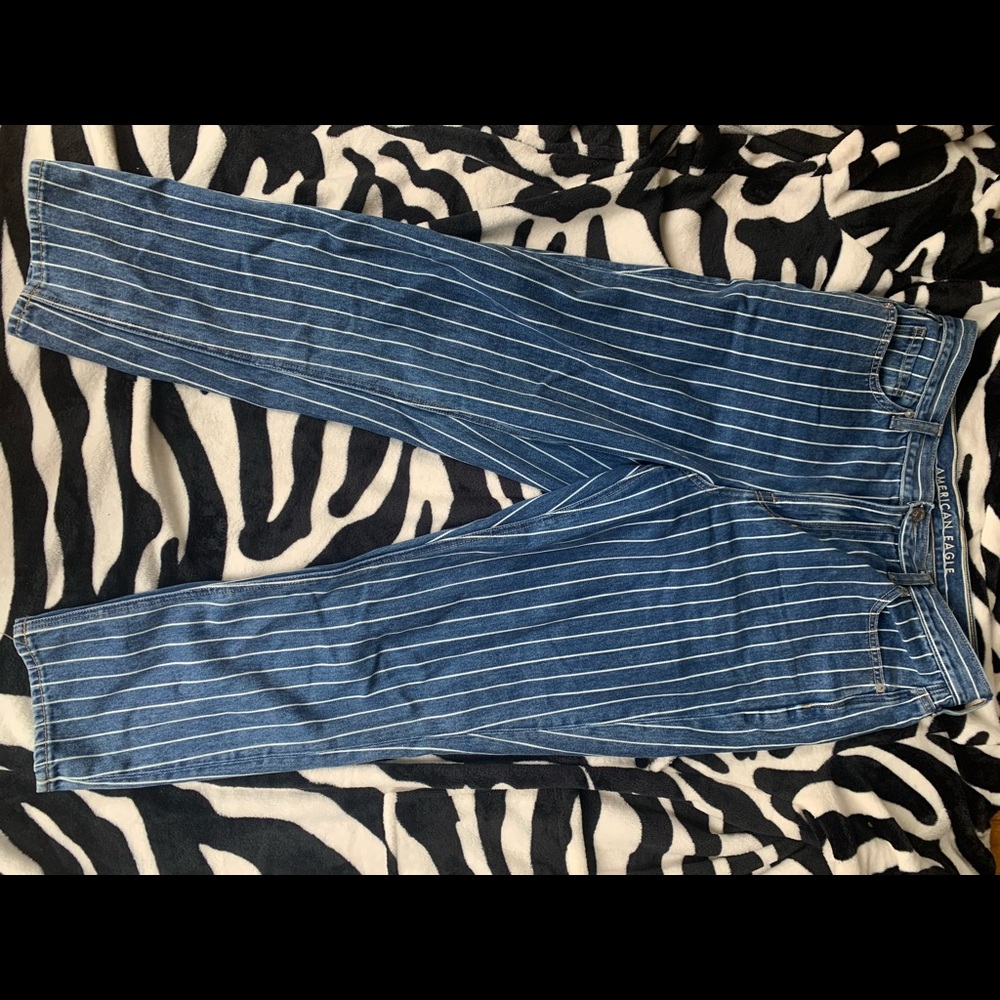 ~ american eagle striped mom jeans ~